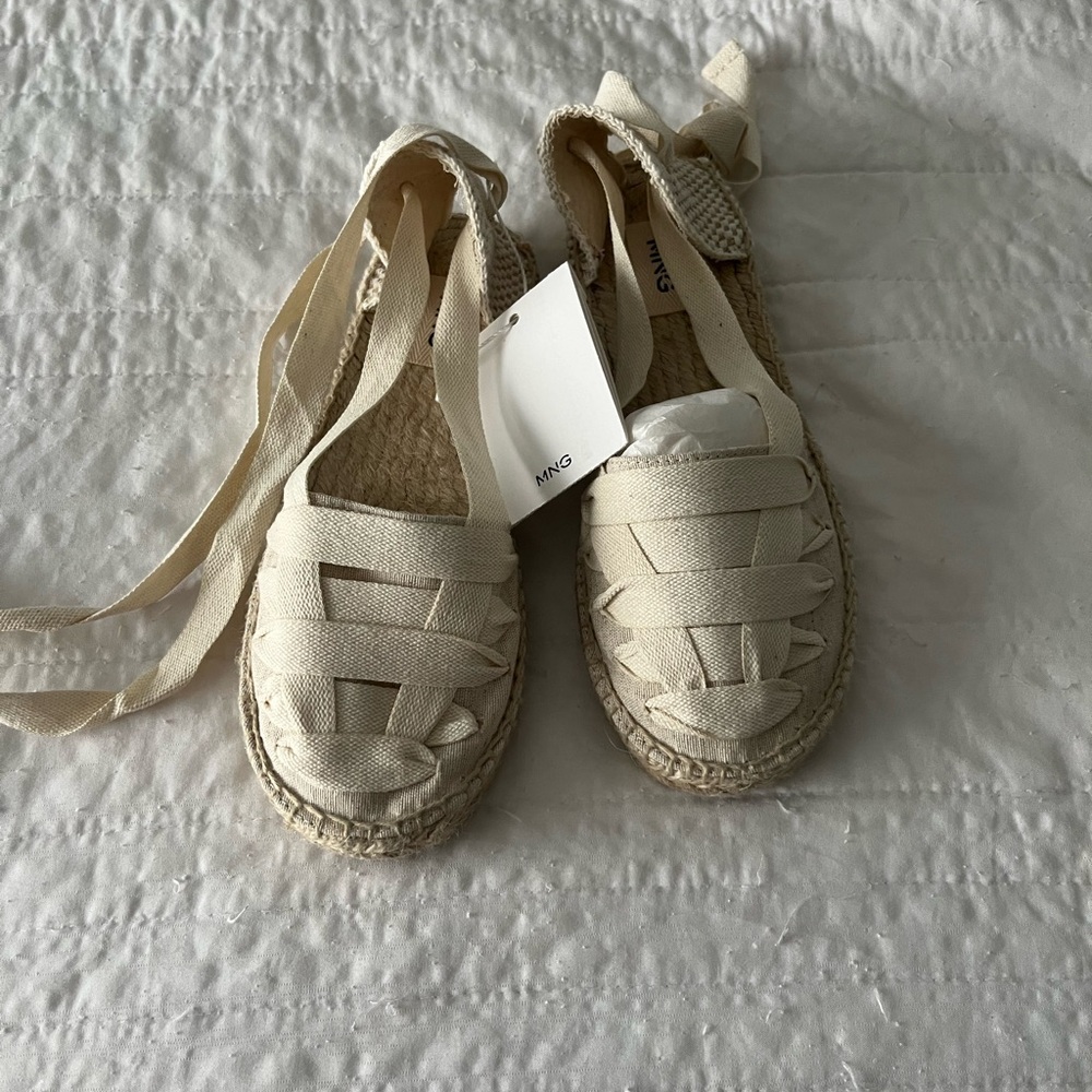 MNG Girls Cream Espadrille Flats